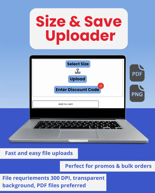 DTF Print-Ready File Uploader - Size-Based Pricing
